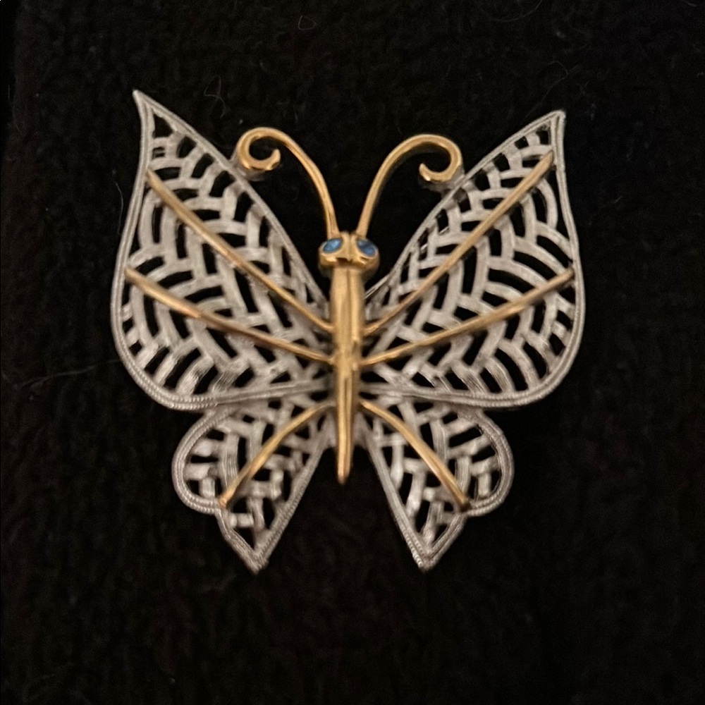 Avon Silver And Gold Butterfly Brooch.